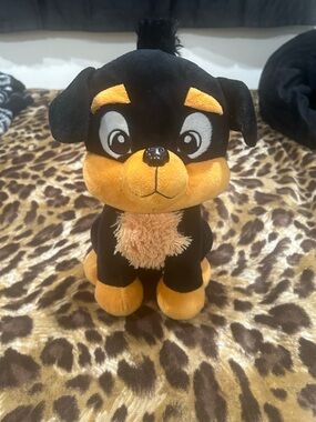 Plush Black & Tan Dog Toy - Soft Puppy Plush caravan soft toys